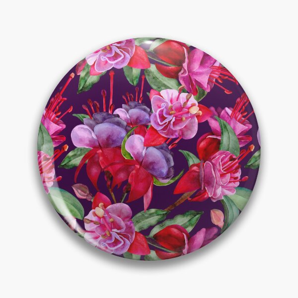 Item preview, Watercolor Fuchsia Flowers - Pink And Purple designed and sold by Sketchbook Designs.