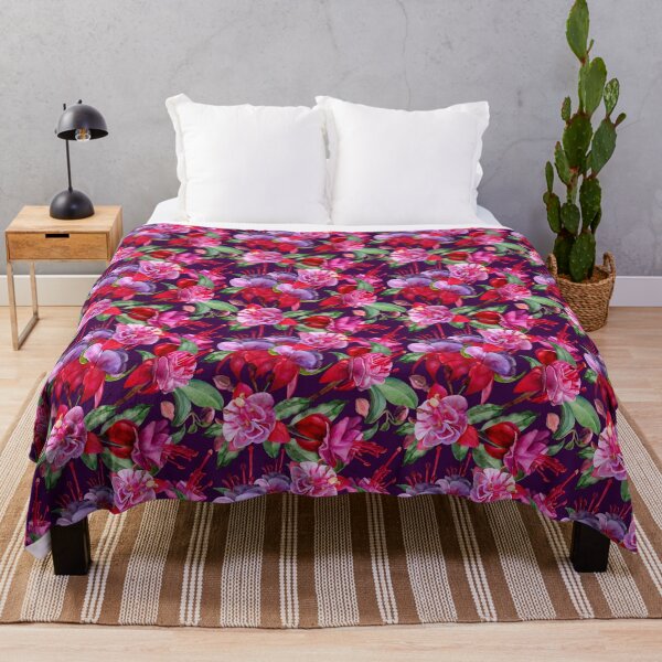 Item preview, Watercolor Fuchsia Flowers - Pink And Purple designed and sold by Sketchbook Designs.