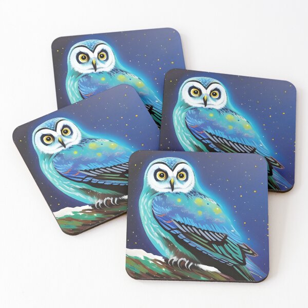 Item preview, Glowing Blue Owl, Ai Generated Art  designed and sold by ACC .