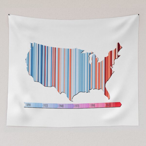 Item preview, Warming stripe USA Map designed and sold by Spyinthesky.