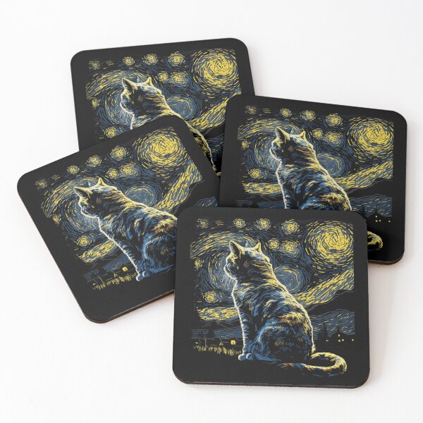 Item preview, Starry Night Inspired Cat Gifts Funny Cat designed and sold by KsuAnn.