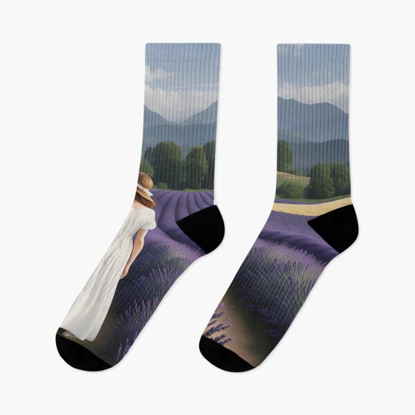 Item preview, Mujer en campo de lavanda designed and sold by Pixeledfox.