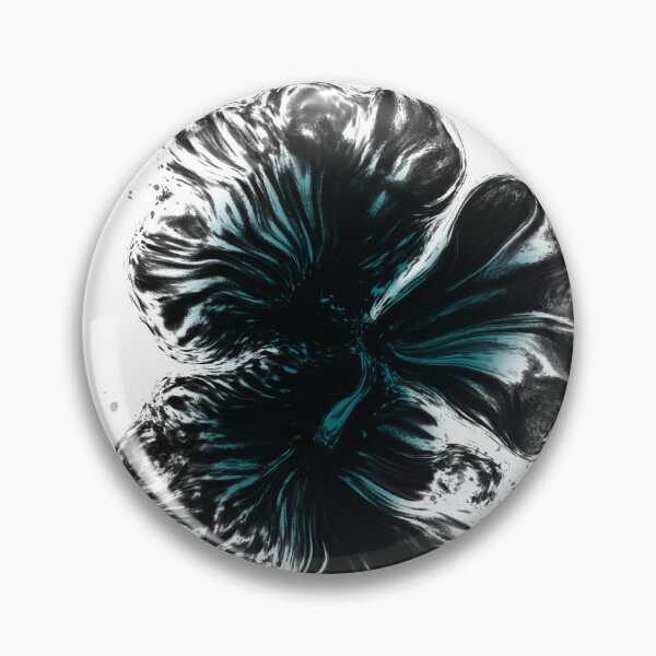 Item preview, Fantasy Flowers digital artwork in Teal, Black, and White designed and sold by LAEC-Shop.