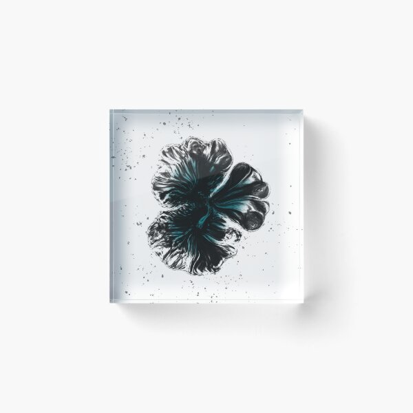 Item preview, Fantasy Flowers digital artwork in Teal, Black, and White designed and sold by LAEC-Shop.