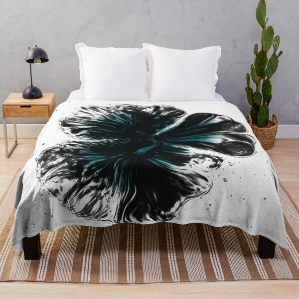 Item preview, Fantasy Flowers digital artwork in Teal, Black, and White designed and sold by LAEC-Shop.