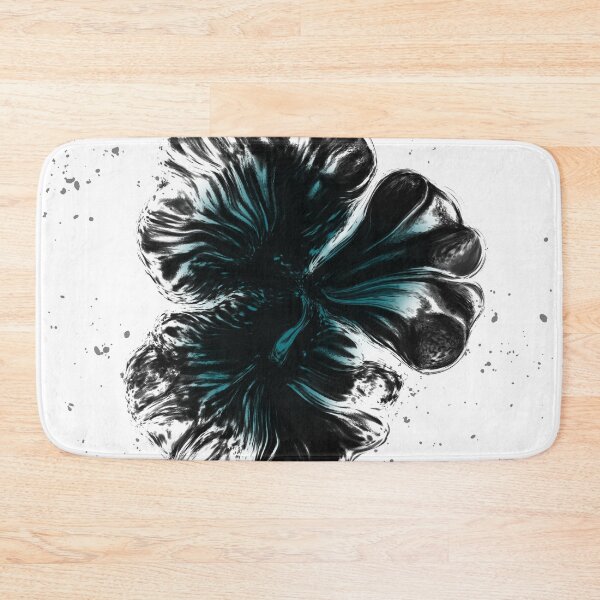 Item preview, Fantasy Flowers digital artwork in Teal, Black, and White designed and sold by LAEC-Shop.