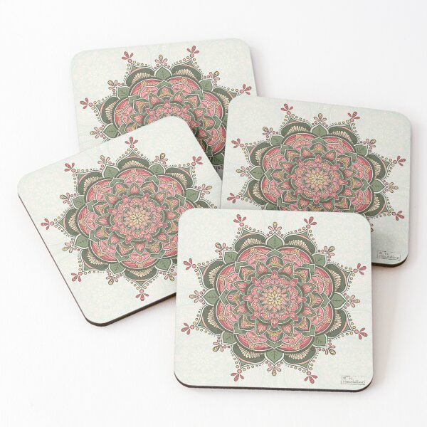 Item preview, Spring Garden Green and Pink Mandala designed and sold by Shaseldine.