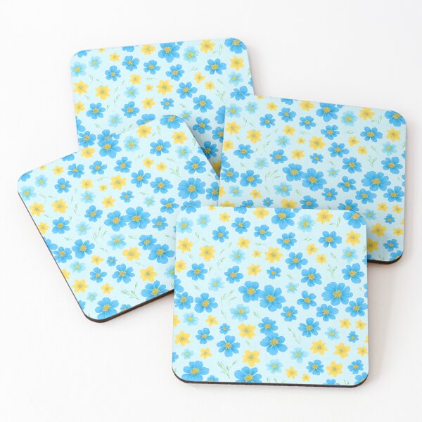 Item preview,  A garden of flowers in blue and yellow tones designed and sold by EnzoGatti.