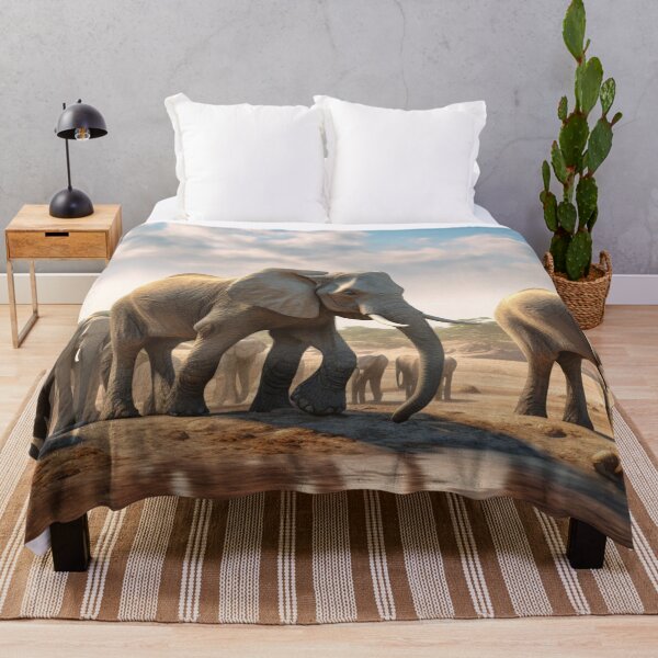 Item preview, A group of elephants next to water designed and sold by isBotStore.