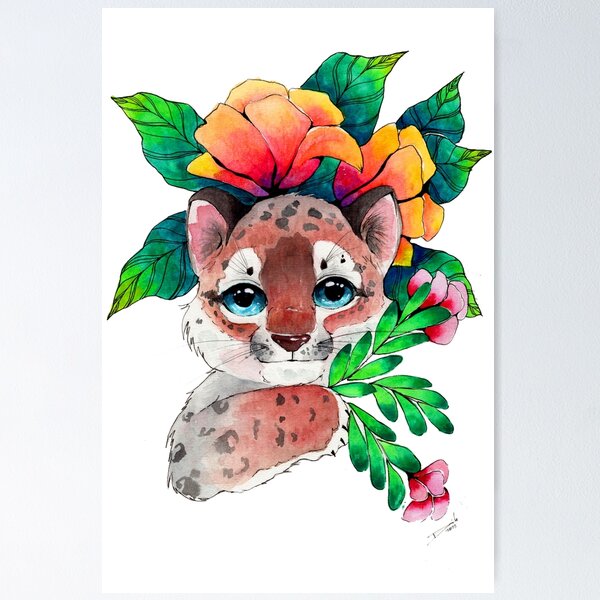 Watercolor Leopard, Poster