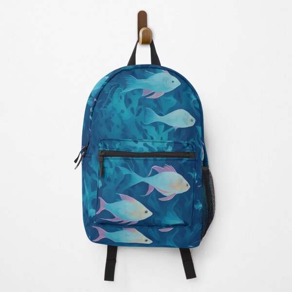 Item preview, Tropical fish and plants underwater blue pattern designed and sold by AQuirkyApple.