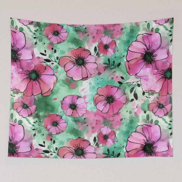 Item preview, Beautiful Ink washed Floral Splatter Pattern 6 designed and sold by Gypsykiss.