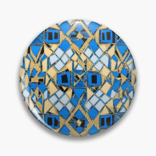 Item preview, Gold and blue art deco mosaics illustration designed and sold by ArtyBuys.