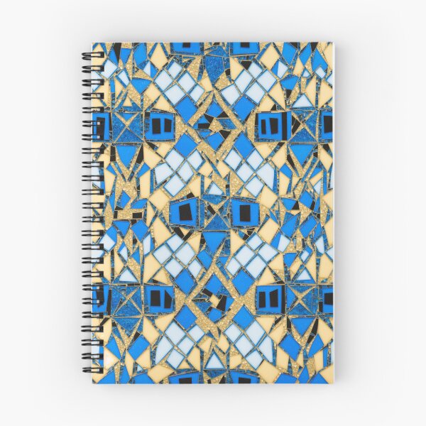 Item preview, Gold and blue art deco mosaics illustration designed and sold by ArtyBuys.