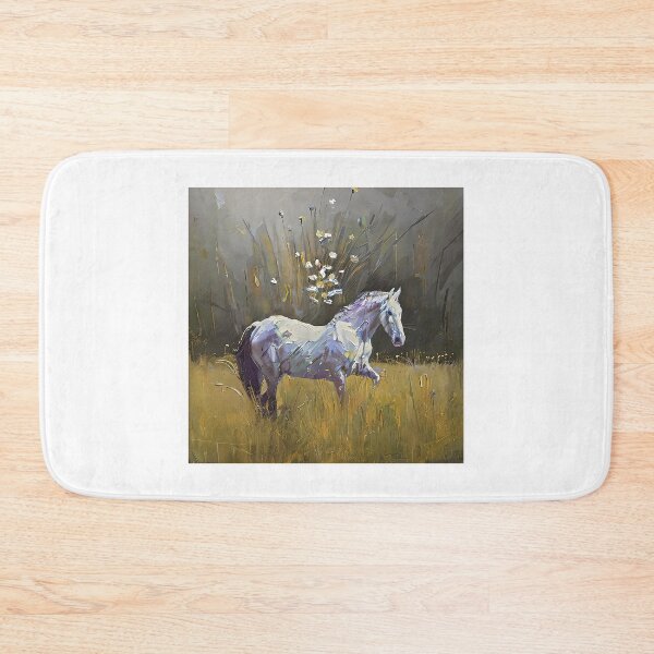 Item preview, white flowers and white horse designed and sold by bogfl.