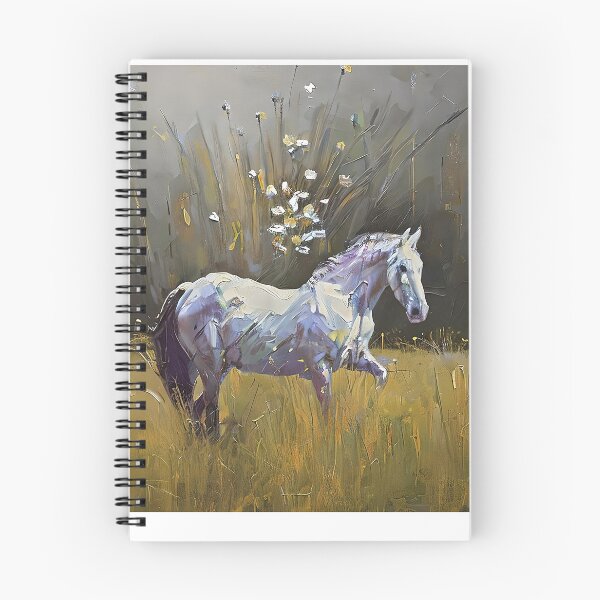 Item preview, white flowers and white horse designed and sold by bogfl.