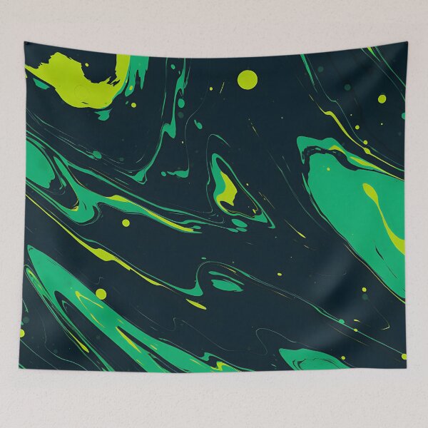 Item preview, Fluid Fusion - A Captivating Blend of Dark Yellow and Cyan designed and sold by vadimcarazan.