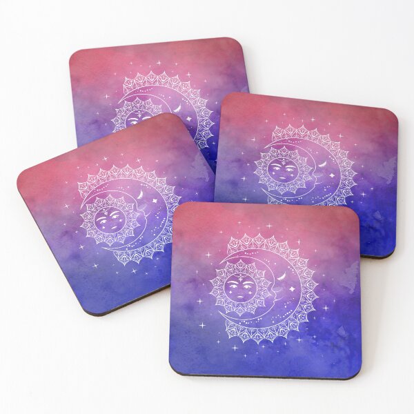 Item preview, Celestial Aesthetic Sun and Moon in Watercolor Universe designed and sold by Trish Dish.