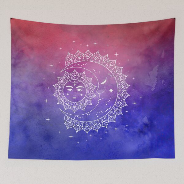 Item preview, Celestial Aesthetic Sun and Moon in Watercolor Universe designed and sold by Trish Dish.
