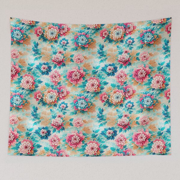 Item preview, Pink and Blue Flowers designed and sold by Islandadora.