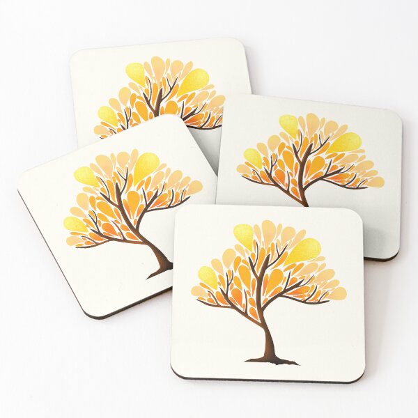 Item preview, Autumn colors abstract tree cottagecore and hygge sticker by DozyJov designed and sold by DozyJov.