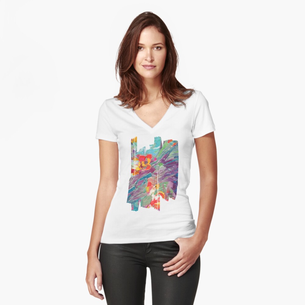 Aperçu de l'œuvre T-shirt moulant col V créée et vendue par ElioraBousquet.