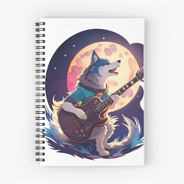 Item preview, Wolf Playing Guitar and Howling at the Moon designed and sold by RetroPrism.