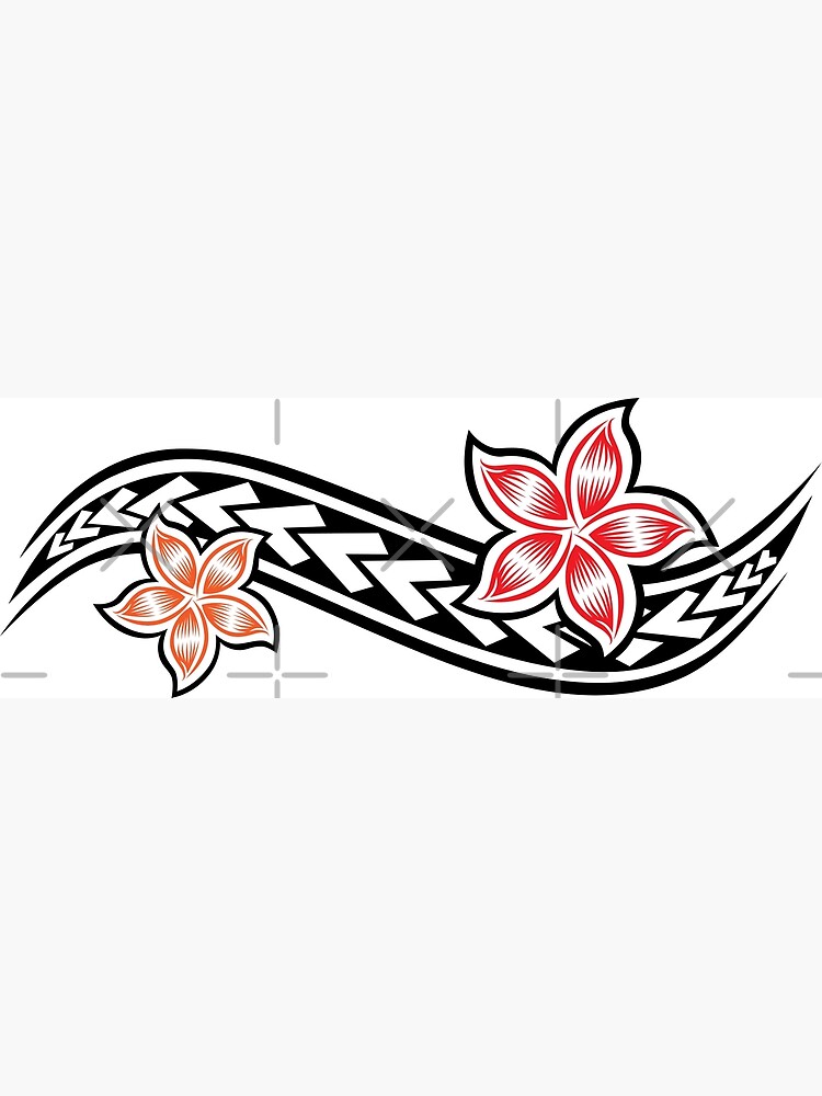 Maori tattoo with cherry blossoms – Tribal Polynesian tattoo designs