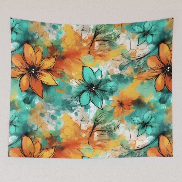Item preview, Beautiful Ink washed Floral Splatter Pattern 15 designed and sold by Gypsykiss.