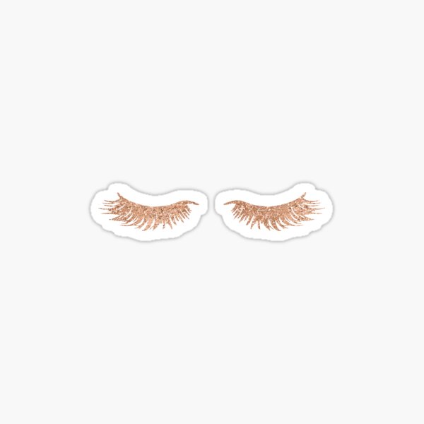 rose gold eye lashes Sticker