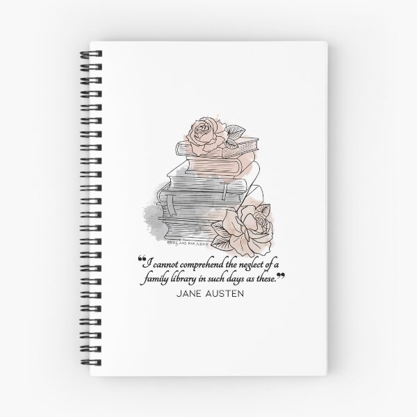 Item preview, Jane Austen quote in watercolor - I cannot comprehend the neglect of a family library in such days as these.  designed and sold by MerytonGallery.