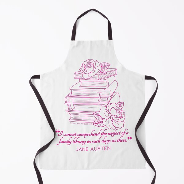 Item preview, Jane Austen quote in pink - I cannot comprehend the neglect of a family library in such days as these. designed and sold by MerytonGallery.
