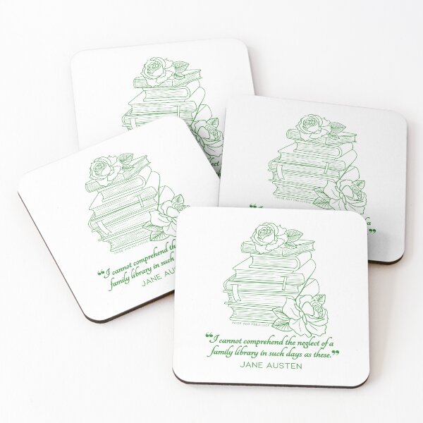 Item preview, Jane Austen quote in green - I cannot comprehend the neglect of a family library in such days as these.  designed and sold by MerytonGallery.