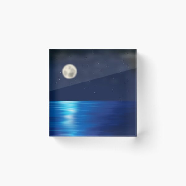 Item preview, Digital art midnight seascape designed and sold by AmyJStickers.