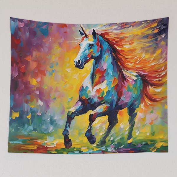 Item preview, Enchanting Splendor - A Colorful Unicorn Painting of Mythological Symbolism designed and sold by vadimcarazan.