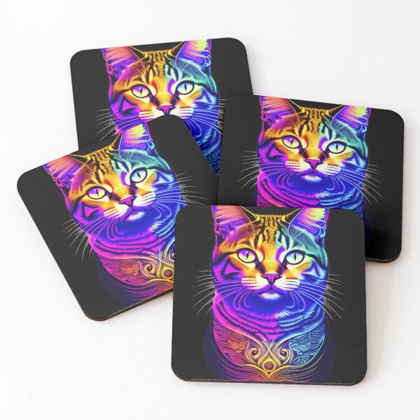Item preview, Colorful Psychedelic Cat designed and sold by flippinsg.