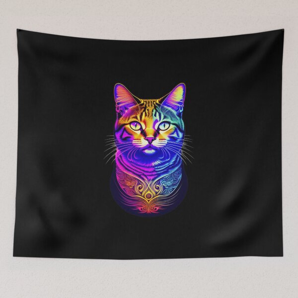 Item preview, Colorful Psychedelic Cat designed and sold by flippinsg.