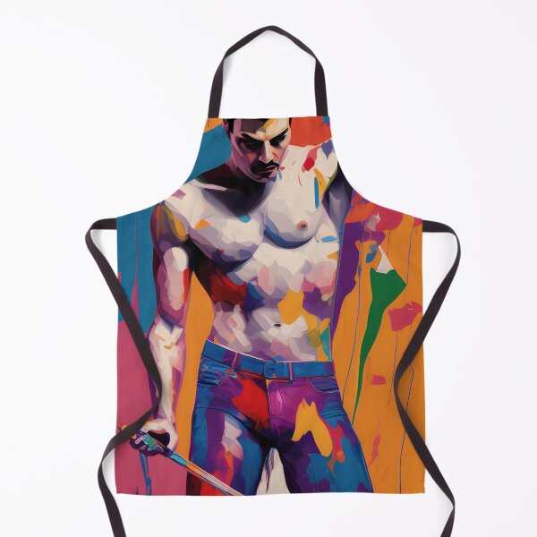 Aperçu de l'œuvre Peinture à l'huile numérique Freddie Mercury torse nu créée et vendue par GeorgiosT.