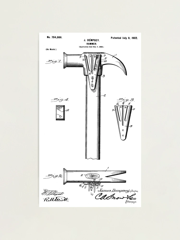 1933 Electric Cream Whipper Patent Blueprint Metal Print by Jon