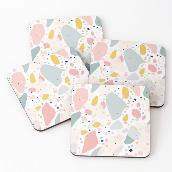 Item preview, Terrazzo Vintage Pastel Pink green yellow pattern - marble terrazzo pink and green designed and sold by Sara-Design2.