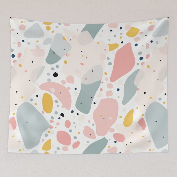 Item preview, Terrazzo Vintage Pastel Pink green yellow pattern - marble terrazzo pink and green designed and sold by Sara-Design2.
