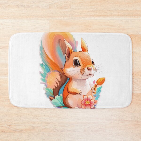 Item preview, Cute Baby Squirrel with Leaves and Flowers designed and sold by YourNameMatters.