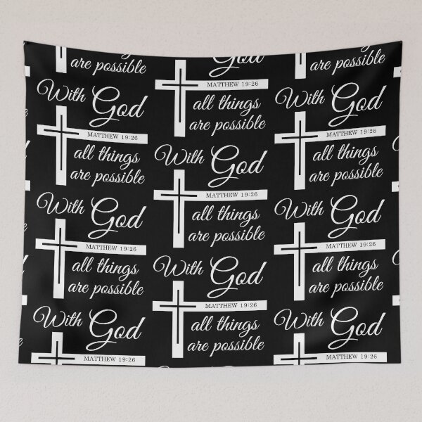 Item preview, With God all things are possible - Christian Bible Verse Verses Gift Store designed and sold by john316store.