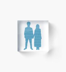 Lieder der Erfahrung Lyric Silhouette Blue Acrylblock