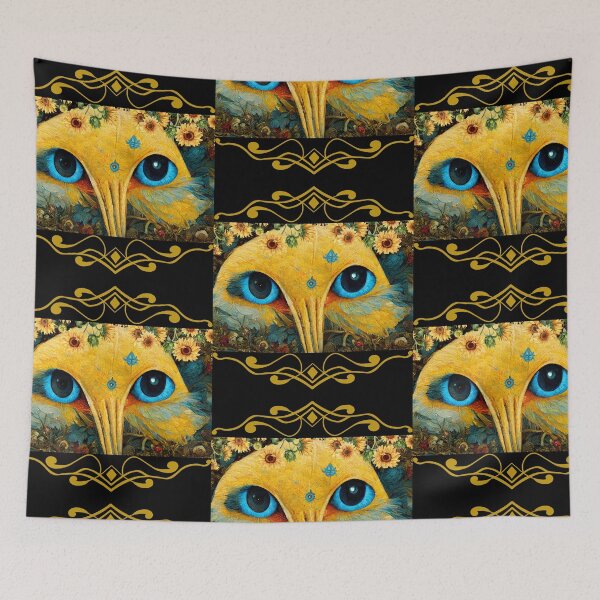 Item preview, Bird Tapestry Portrait with Flowers designed and sold by GorinART.