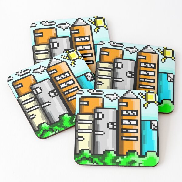Item preview, Pixel City View | landscape illustration designed and sold by Sweet Bee's.