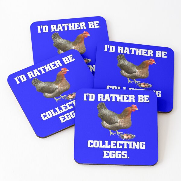Item preview, Funny Chicken Farmer Humor I'd Rather Be Collecting Eggs designed and sold by fantasticdesign.
