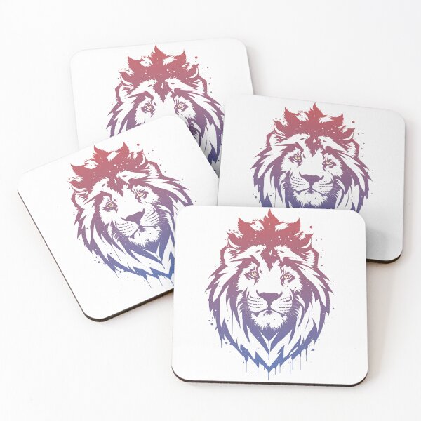 Item preview, Lion King Red Purple Watercolor  designed and sold by AnimalLover4eva.