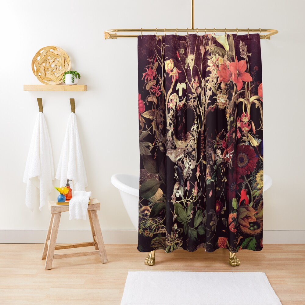 Bloom Skull Shower Curtain
