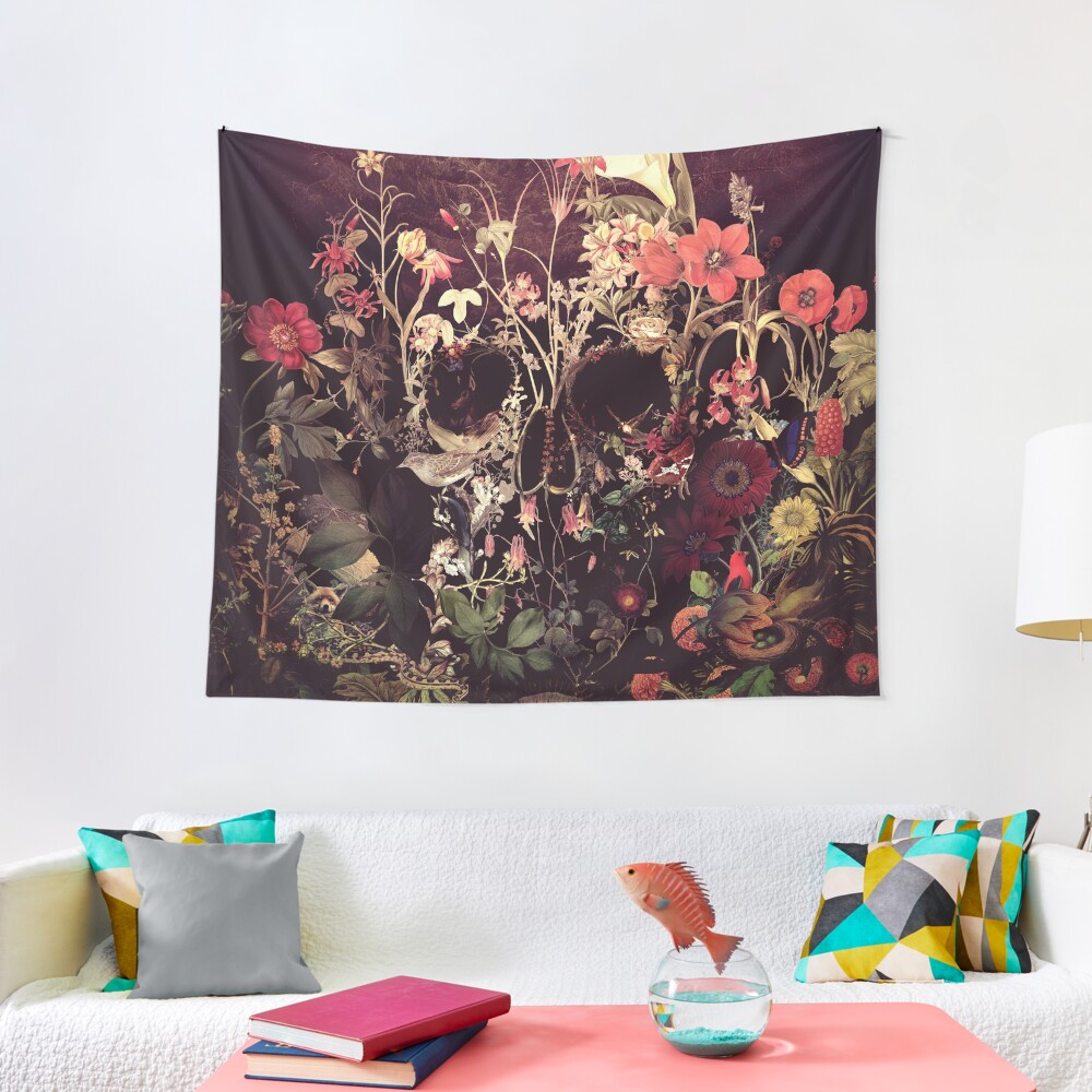 Bloom Skull Tapestry